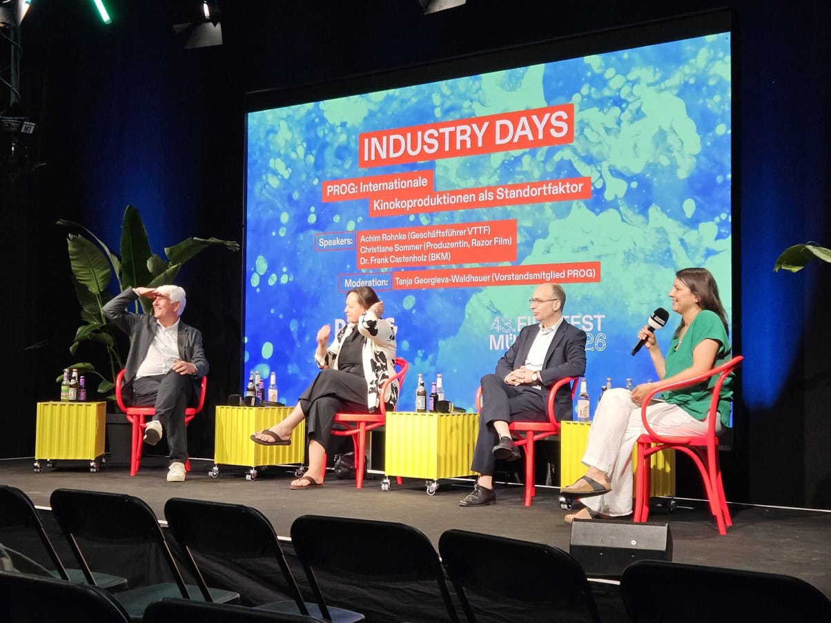Dr. Frank Castenholz (BKM), Achim Rohnke (VTFF), Christiane Sommer (Produzentin Razor Film), Tanja Georgieva-Waldhauer (PROG)
